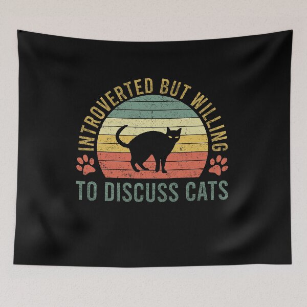 Item preview, Introverted But Willing To Discuss Cats Retro Vintage designed and sold by CHday.