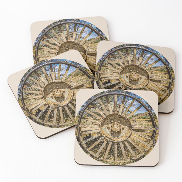 Item preview, old rusty wheel of agricultural machine in a farm designed and sold by ricobarinas.
