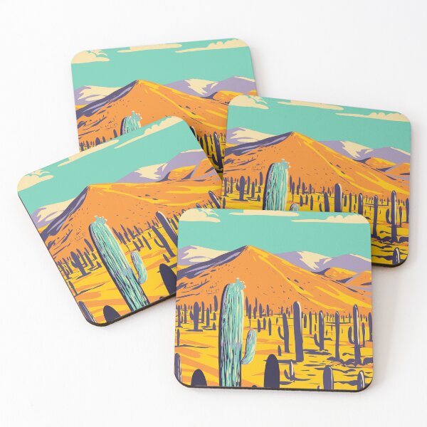 Item preview, Cacti in Saguaro National Park Pima County Arizona WPA Poster Art designed and sold by patrimonio.