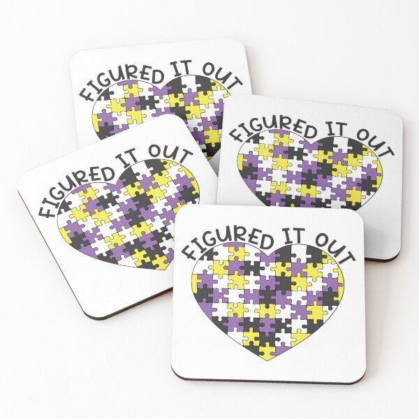 Item preview, "Figured It Out" Non-Binary Pride - Puzzle Heart  designed and sold by LaLunaWinters.