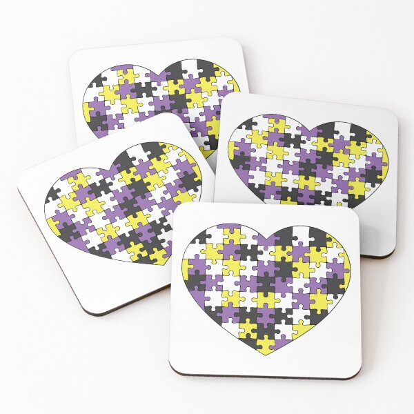 Item preview, Pride Puzzle Heart - Non-Binary Pride Colors designed and sold by LaLunaWinters.