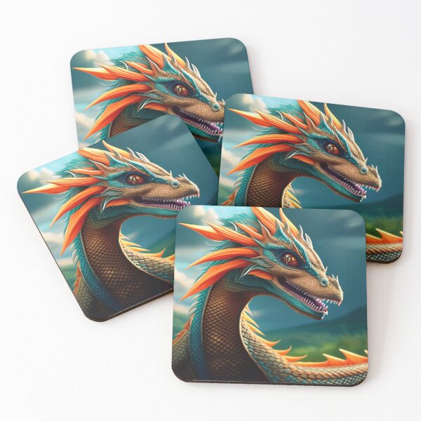 Item preview, Ancient Blue and Orange Dragon designed and sold by dragynrain.