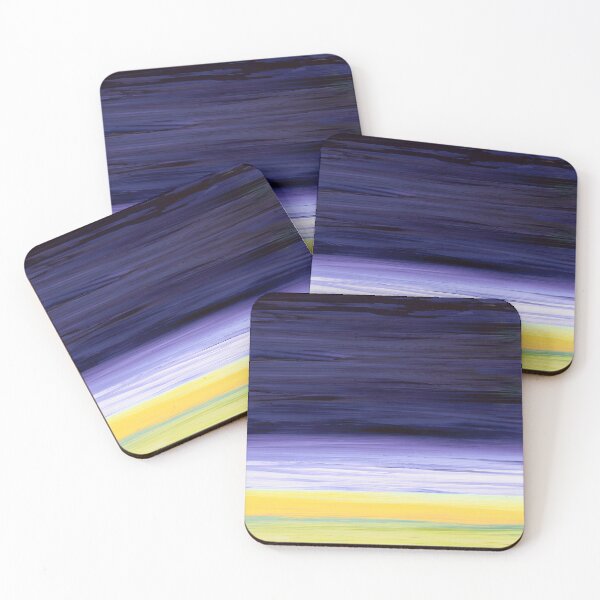 Item preview, Purple and Yellow Colorful Beach Sky Landscape Art designed and sold by Sharon Cummings Art.