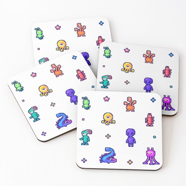 Item preview, Set of aliens in pixel art. Pixilated cartoon monsters designed and sold by Anna Chernova.