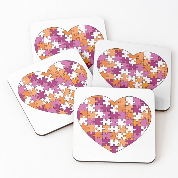 Item preview, Puzzle Heart - Lesbian Pride Colors designed and sold by LaLunaWinters.
