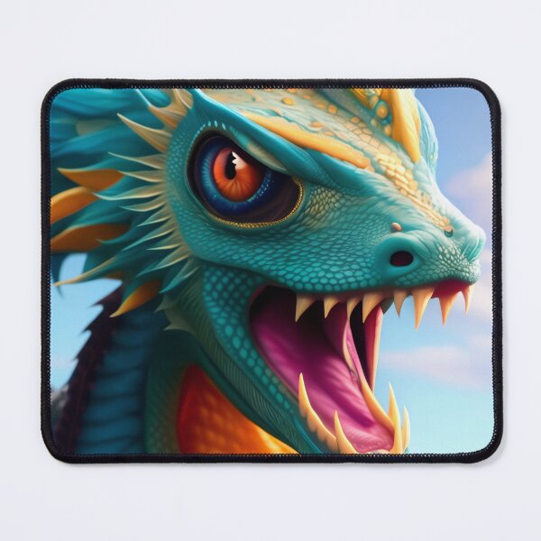 Item preview, Ferocious Cyan and Gold Baby Dragon designed and sold by dragynrain.