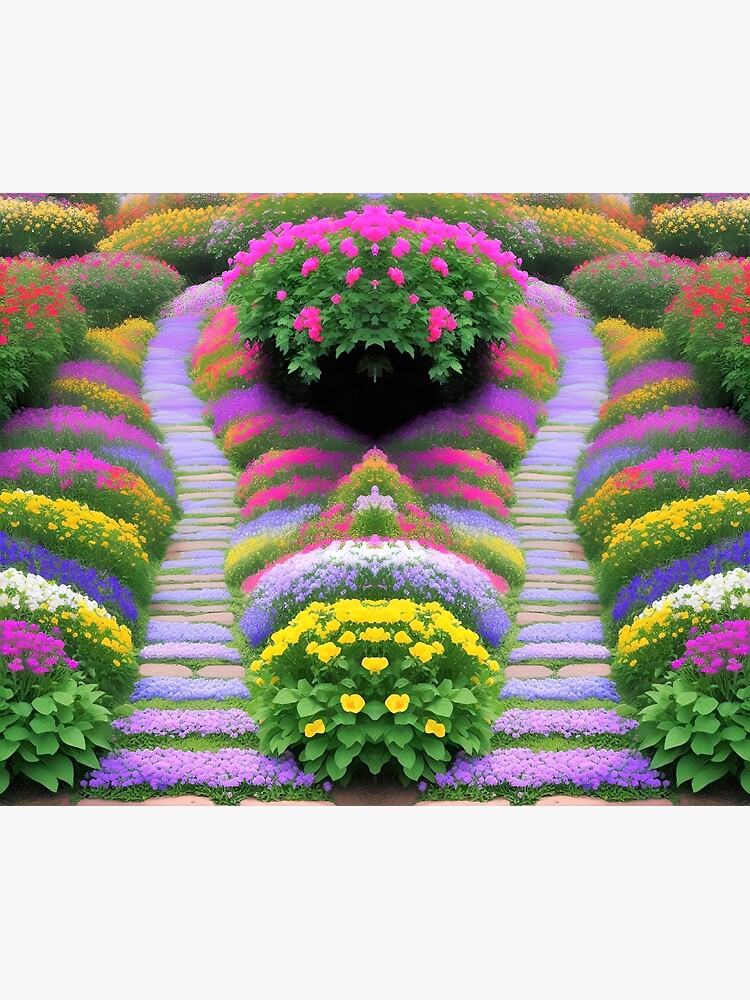 Disover multi coloured flower beds Premium Matte Vertical Poster