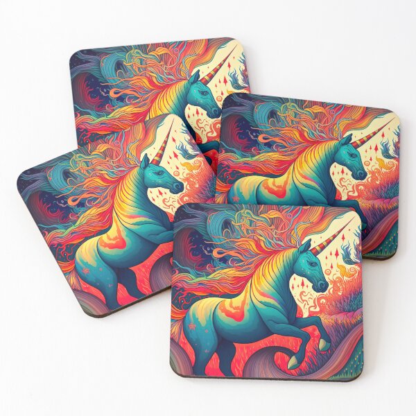 Item preview, Colourful Psychedelic Unicorn Painting designed and sold by mhart64.