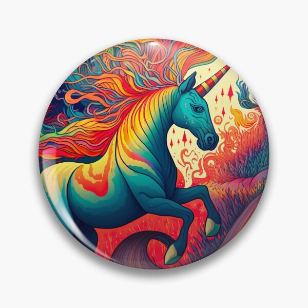 Item preview, Colourful Psychedelic Unicorn Painting designed and sold by mhart64.