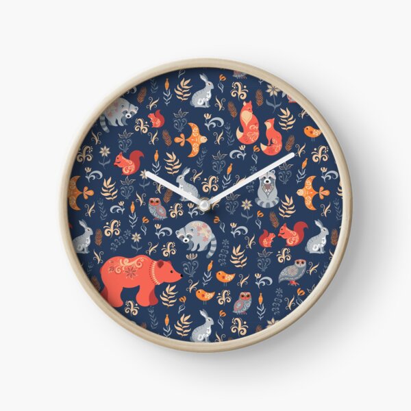 Item preview, Fairy-tale forest. Fox, bear, raccoon, owls, rabbits, flowers and herbs on a blue background. designed and sold by Skaska.