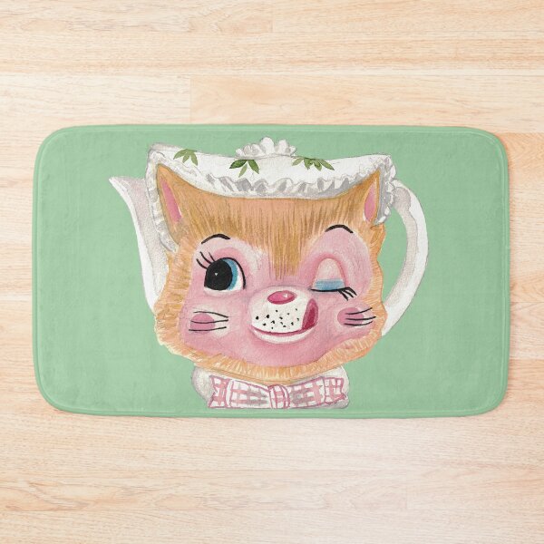 Item preview, Vintage Winking Kitty Teapot  designed and sold by The kitschy Citrus.