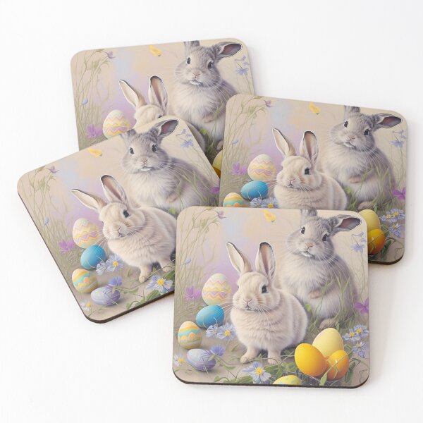 Item preview, Colorful Pastel Festive Easter Eggs Easter Bunny Spring Flowers Version 1 designed and sold by DreamingAwake1.