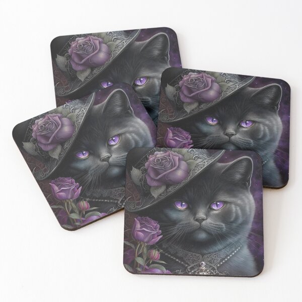 Item preview, Gothic Black British Shorthair Cat designed and sold by Nocturne  Paws.