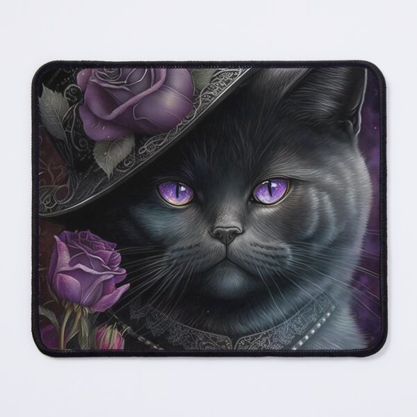 Item preview, Gothic Black British Shorthair Cat designed and sold by Nocturne  Paws.