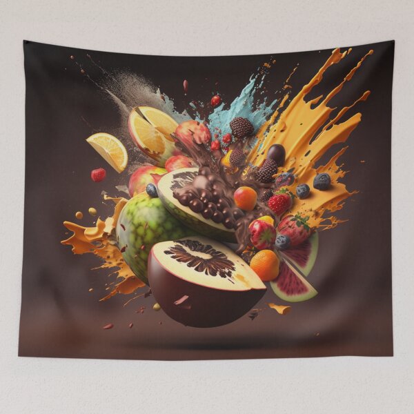 Item preview, Abstract Bomb of Tropical Fruit and Chocolate Flavors designed and sold by DaniFantasy.