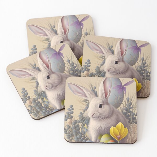 Item preview, Colorful Pastel Festive Easter Eggs Easter Bunny Spring Flowers Version 3 designed and sold by DreamingAwake1.