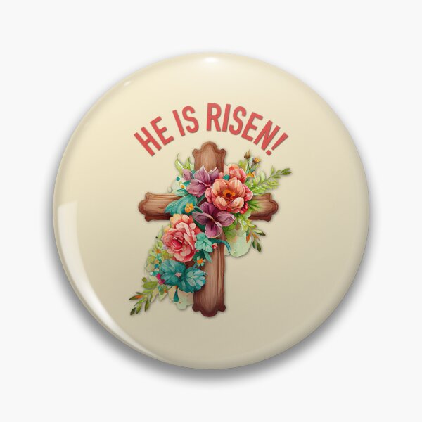 Item preview, He is Risen Easter Watercolor Floral Cross designed and sold by Gsallicat.