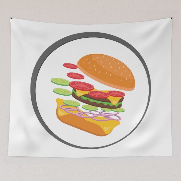 Item preview, Awesome Burger falling down - I love Burger designed and sold by thewishdesigns.