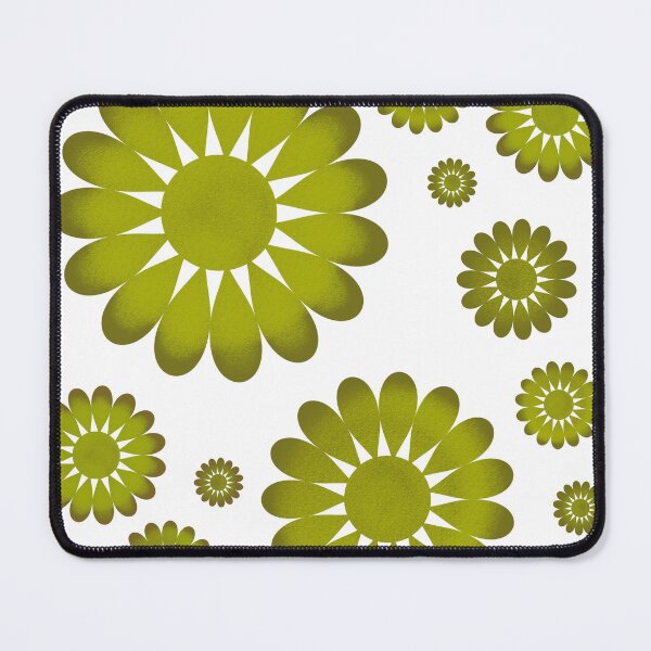 Item preview, Retro Daisies in Avocado  designed and sold by StarLiteRetro.
