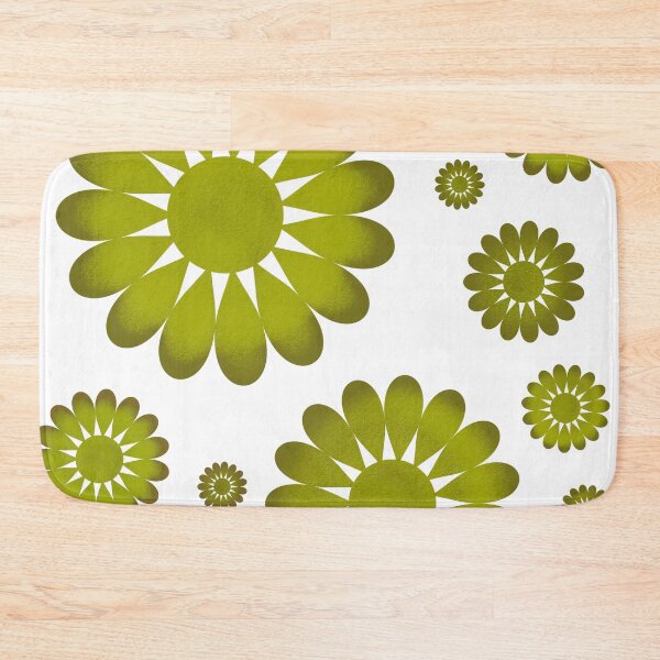 Item preview, Retro Daisies in Avocado  designed and sold by StarLiteRetro.