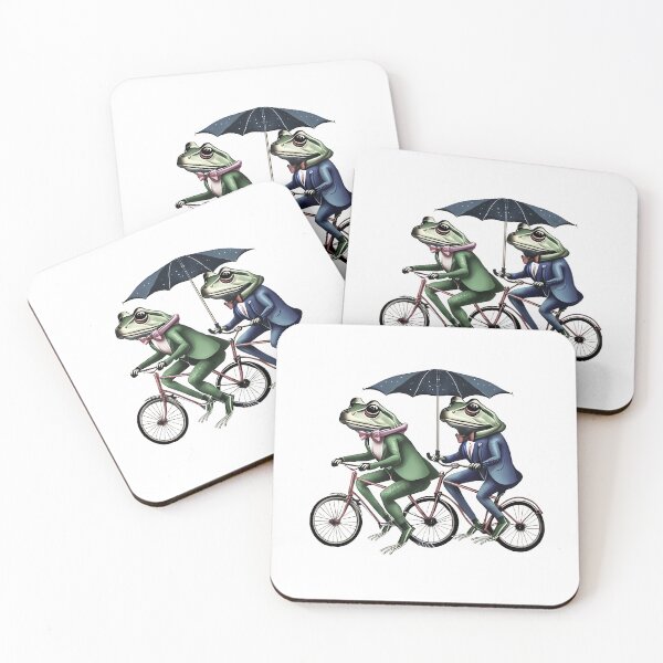 Item preview, Two frogs in vintage suits riding bicycles designed and sold by estudiopublik.