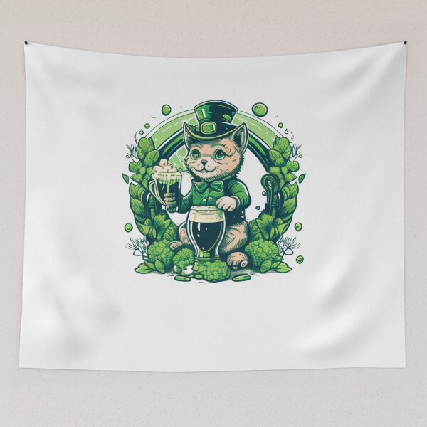 Item preview, Cat Lover Shamrock St Patrick's Day - Vibrant Fun and Loud designed and sold by BOHOVIN.