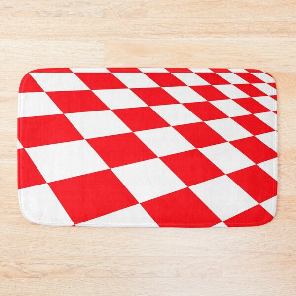 Item preview, Red and white chequer board pattern decreasing into the distance. designed and sold by claireseyeview.