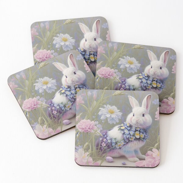 Item preview, Colorful Festive Easter Eggs Easter Bunny Spring Flowers Version 42 designed and sold by DreamingAwake1.