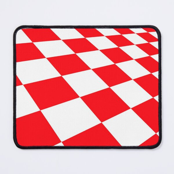 Item preview, Red and white chequer board pattern decreasing into the distance. designed and sold by claireseyeview.
