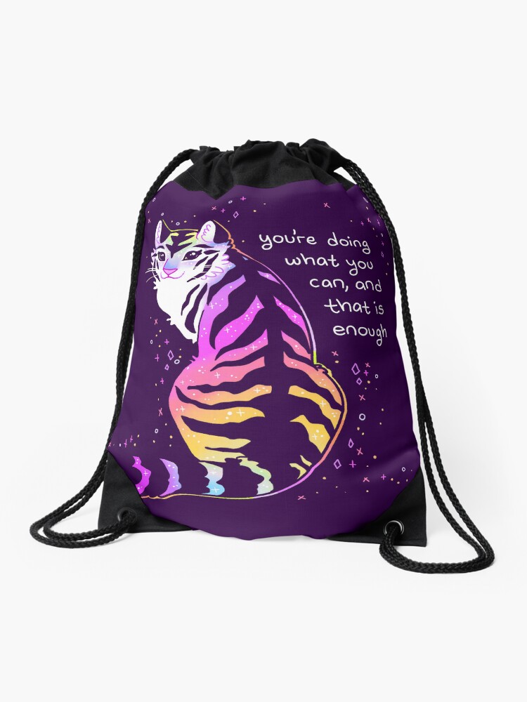 You're Doing What You Can Kind Rainbow Tiger Drawstring Bag for Sale by  thelatestkate