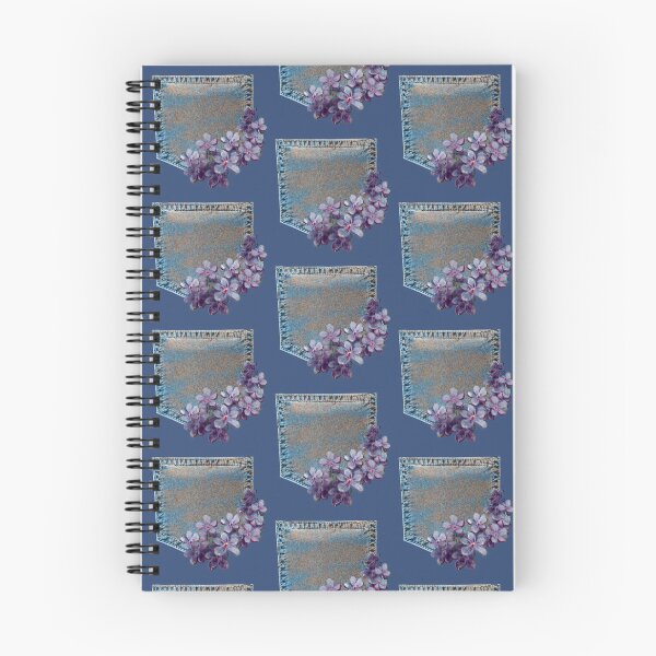 Item preview, Shabby Chic Vintage Denim Pocket with Purple Floral Patch designed and sold by DelynCreates.