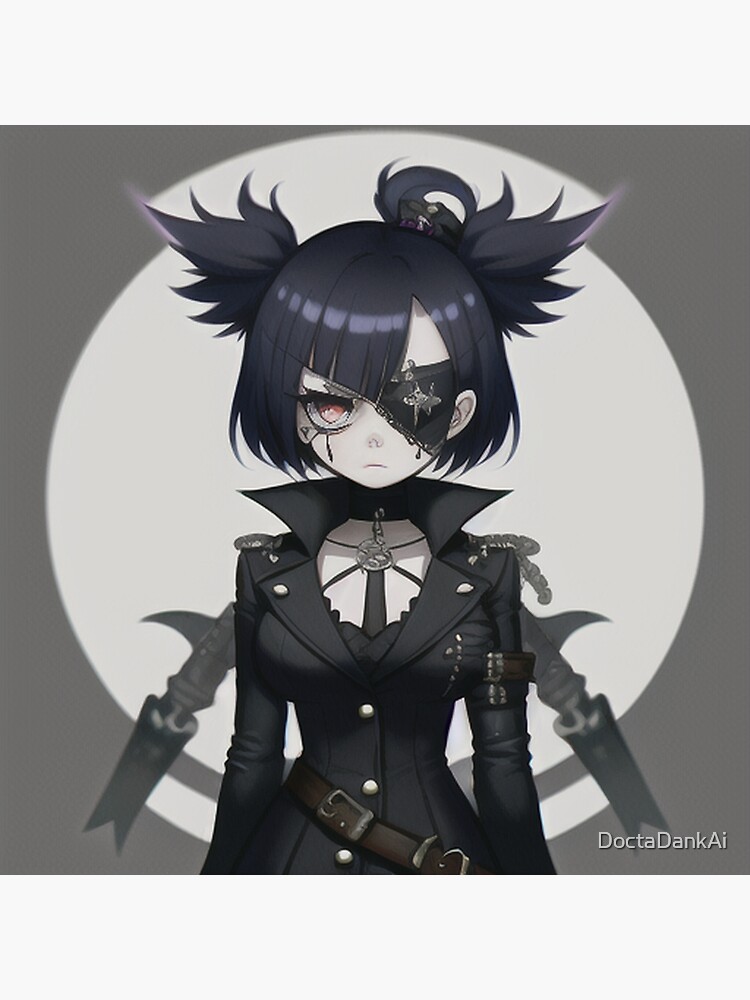 Dark Anime Girl Art Anime Aesthetic Print Gothic Emo Gamer 