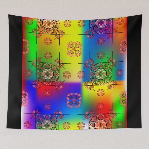 Item preview, dot painted pattern - red / pink on colorful background. designed and sold by dedoma.