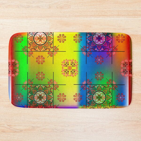 Item preview, dot painted pattern - red / pink on colorful background. designed and sold by dedoma.