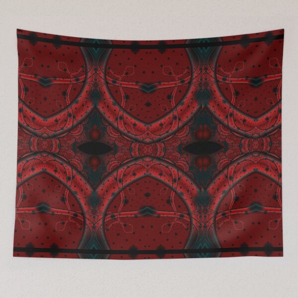 Item preview, green, red V with dots in pattern designed and sold by dedoma.