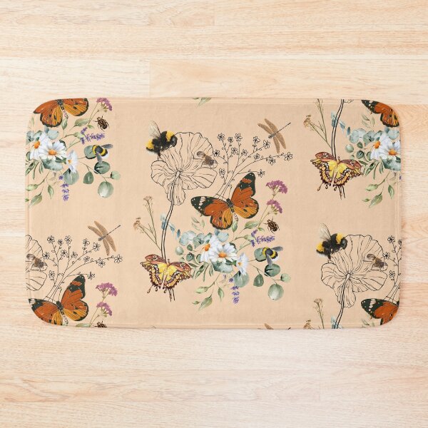 Item preview, Spring Pollinators Line Drawing With Colorful Wildflowers Design designed and sold by EarthArtDesigns.
