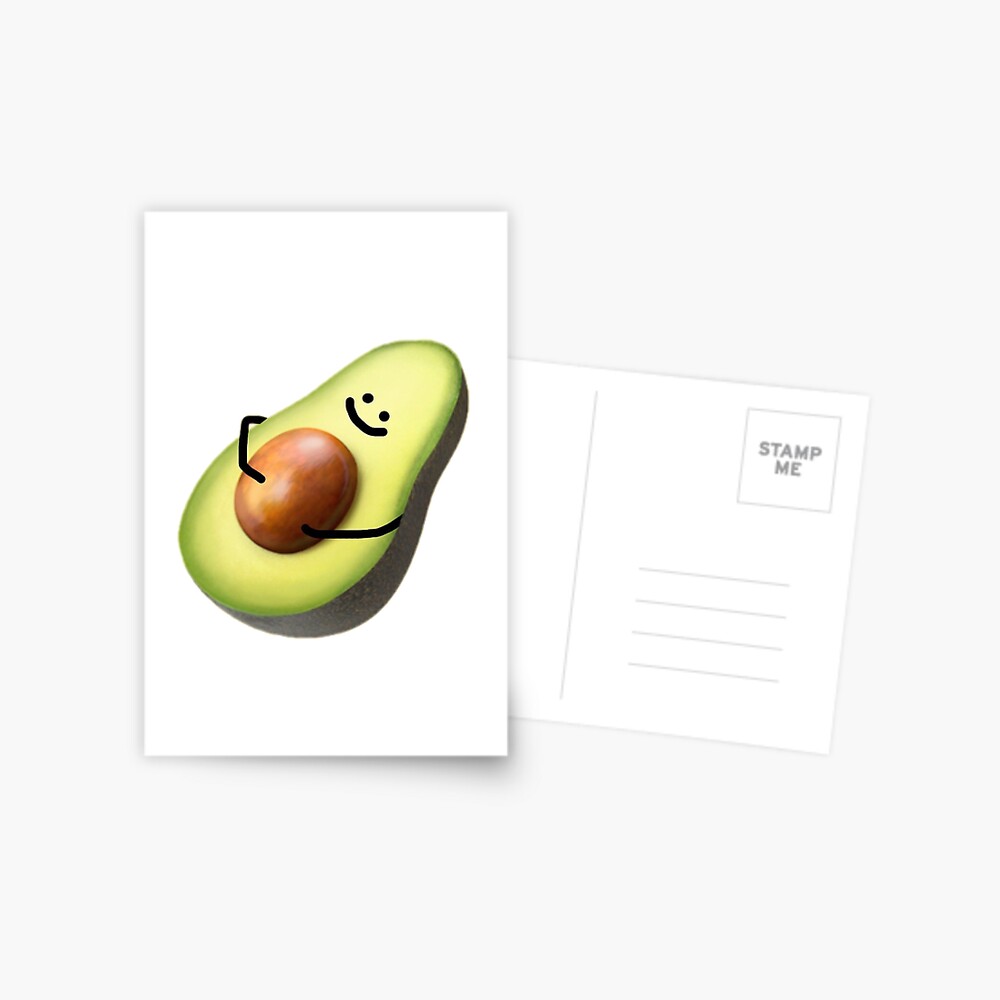 Download Avocado With Face Greeting Card By Yellowteacups Redbubble PSD Mockup Templates