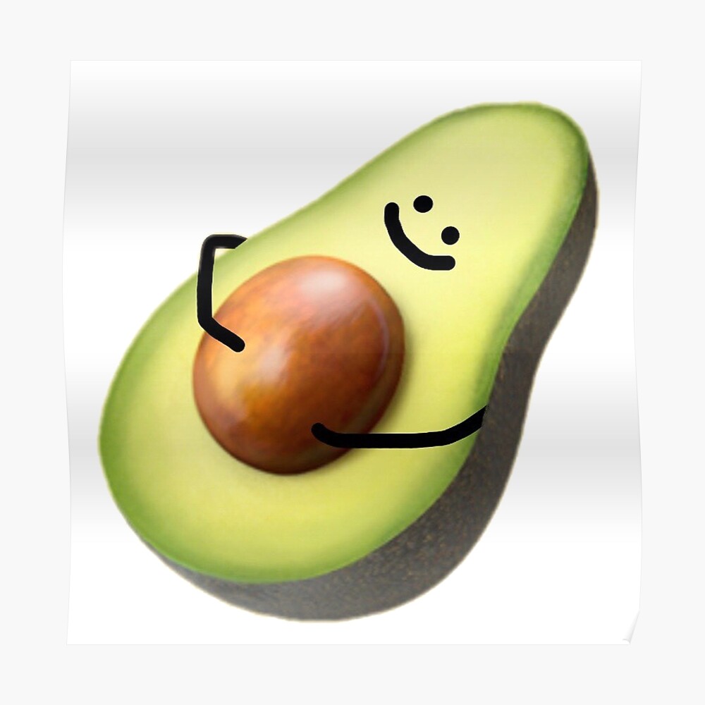 Download Avocado With Face Sticker By Yellowteacups Redbubble PSD Mockup Templates