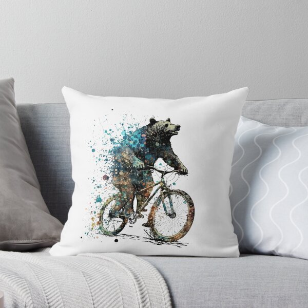 Item preview, Ride with Joy: Happy Bear on a bike Colección de ropa y artículos para el hogar designed and sold by ThePurpleMelon.