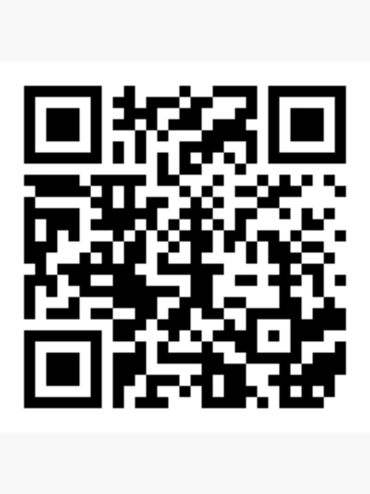 Rick roll qr code with no ads - stickers | Art Board Print