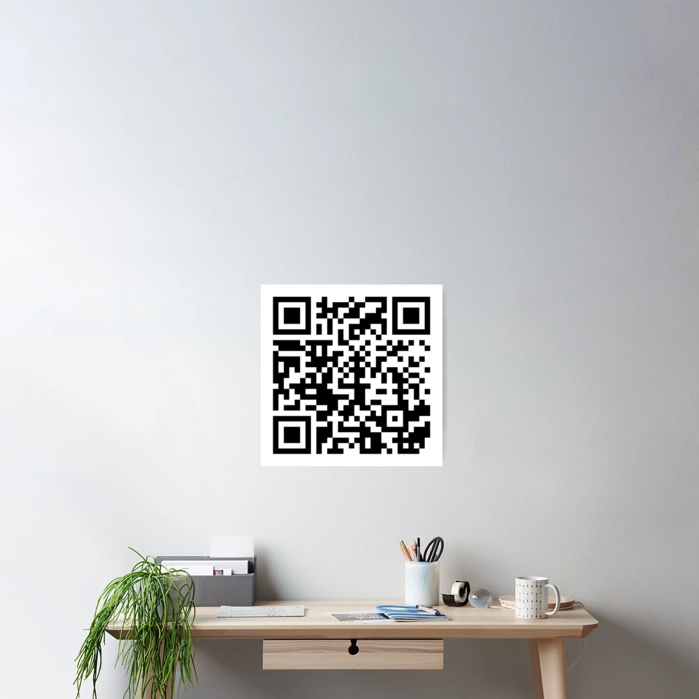 Rick roll qr code with no ads - stickers | Art Board Print