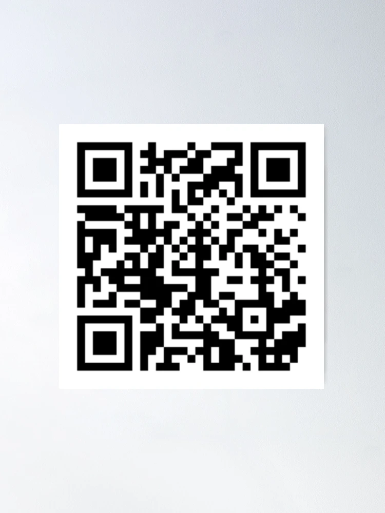 Rick roll qr code with no ads - stickers | Art Board Print