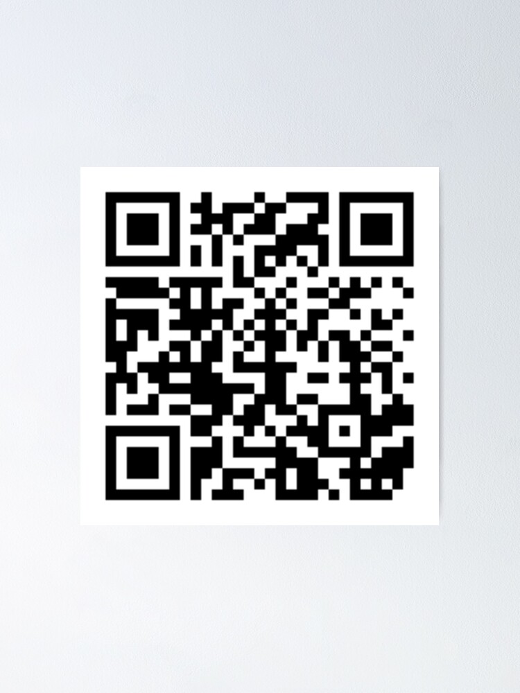 "Rick roll qr code with no ads - stickers" Poster for Sale by ...