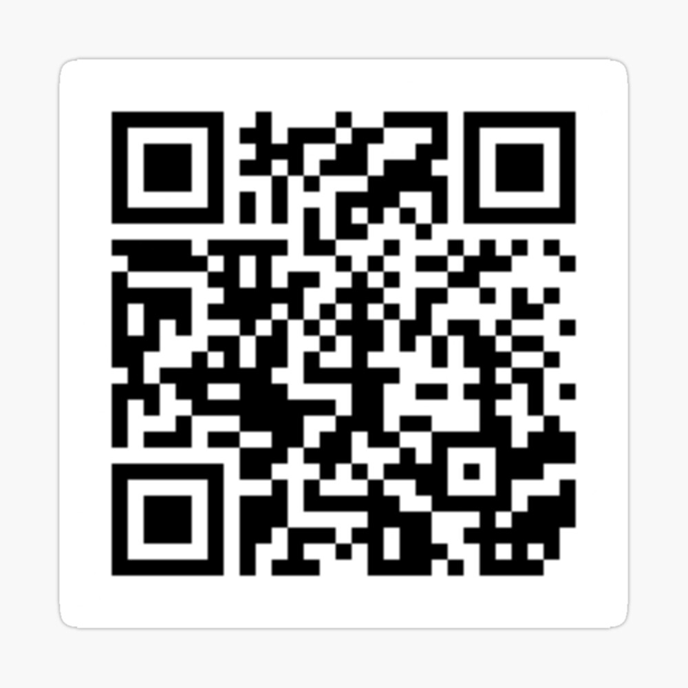 Rick roll qr code with no ads - stickers | Art Board Print