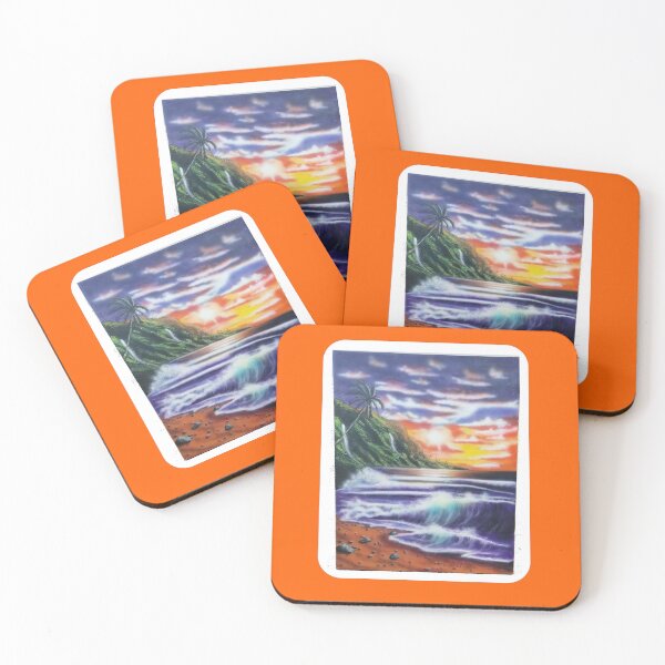 Artikelvorschau, North Shore Hawaiian Sunset - Orange Grenze entworfen und verkauft von 743Designs.