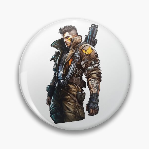 Item preview, Cyberpunk Merc - Futuristic Cyber Warrior Sticker designed and sold by DaydreamDepot.