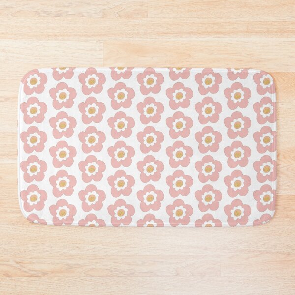 Item preview, Retro Floral Pale Pink on White  designed and sold by MissyWildflower.