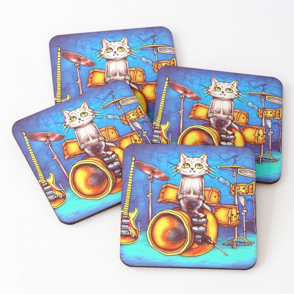 Item preview, A Cat Sitting On It's Drum Kit designed and sold by MusicalArtisty.
