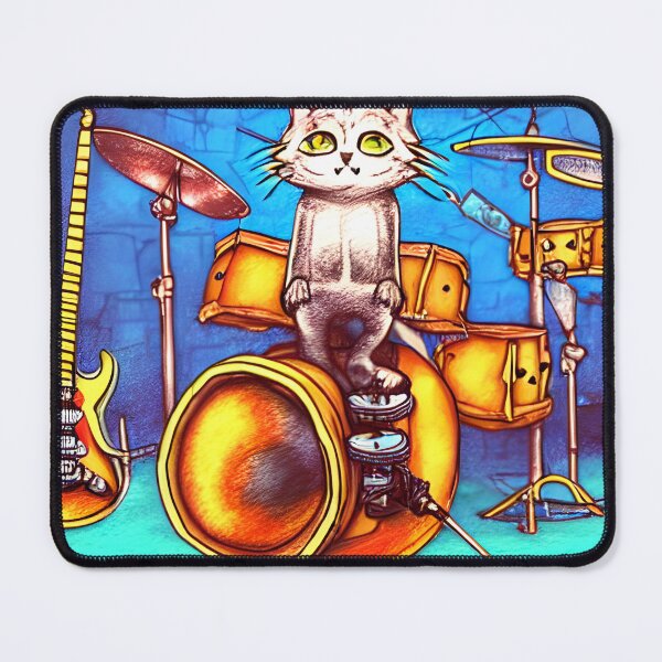 Item preview, A Cat Sitting On It's Drum Kit designed and sold by MusicalArtisty.