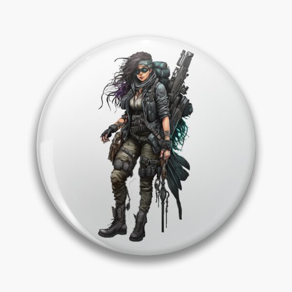 Item preview, Cyberpunk Femme Fatale Mercenary Sticker 2 designed and sold by DaydreamDepot.